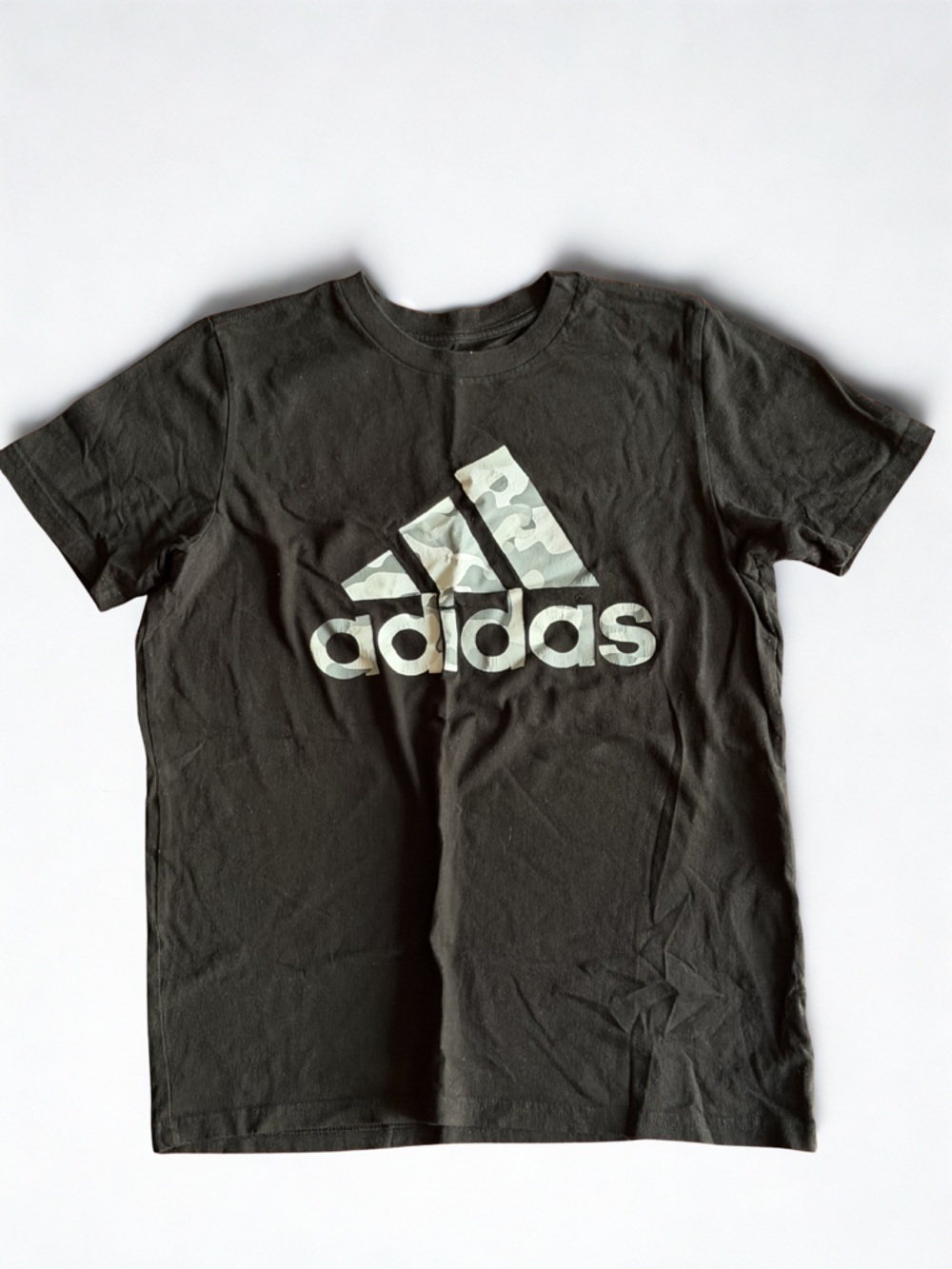 adidas Black T-Shirt with Light Camo Logo
